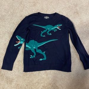 Oshkosh knit sweater with velociraptor dinosaurs, size 10